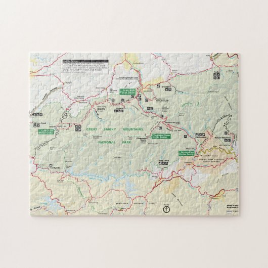 Puzzle de carte de Great Smoky Mountains (Horizontal)