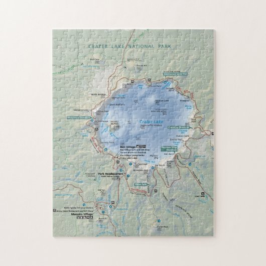Puzzle de carte de lac crater (Vertical)
