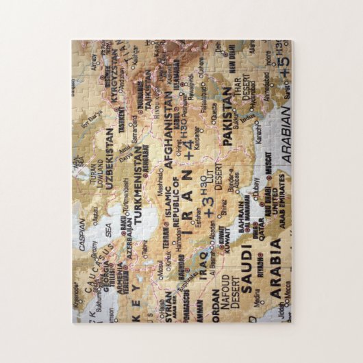 Puzzle de carte de Moyen-Orient (Vertical)