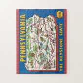 Puzzle de carte de Pennsylvanie 11x14 (Vertical)