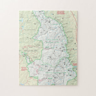Puzzle de carte de séquoia/Rois Canyon