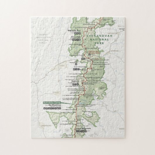 Puzzle de carte de Shenandoah (Vertical)