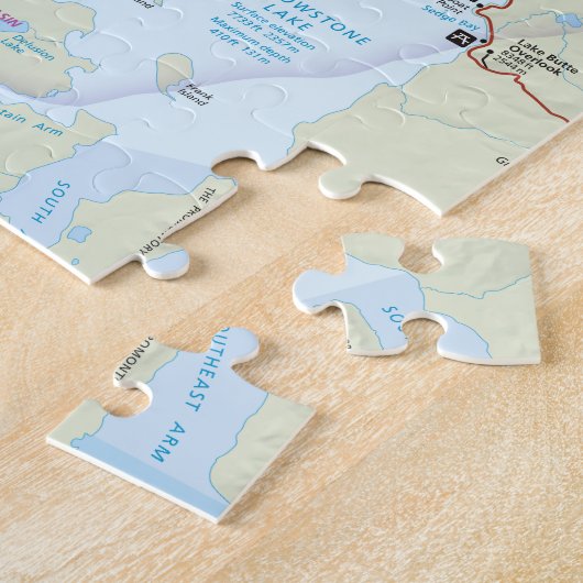 Puzzle de carte de Yellowstone (Côté)