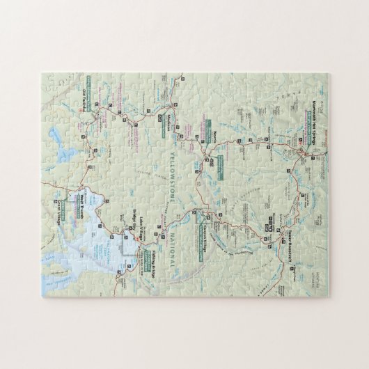 Puzzle de carte de Yellowstone (Horizontal)
