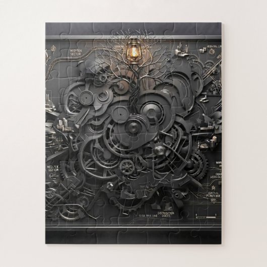 Puzzle de carte mécanique Steampunk (Vertical)