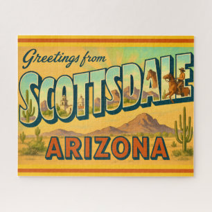 Puzzle de carte postale rétro Scottsdale Arizona 1