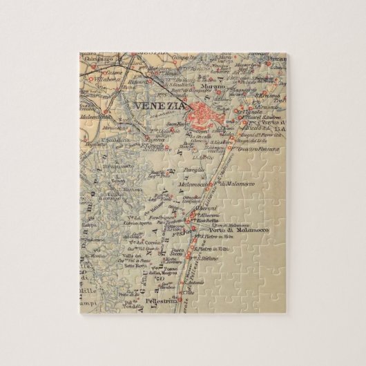Puzzle de carte Venise vintage Italie (Vertical)
