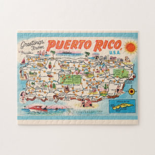 Puzzle de carte vintage de Porto Rico