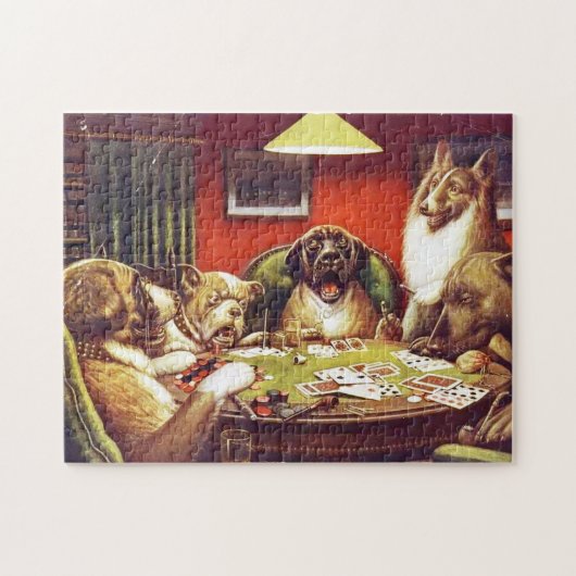 Puzzle de cartes de jeu de chiens (Horizontal)