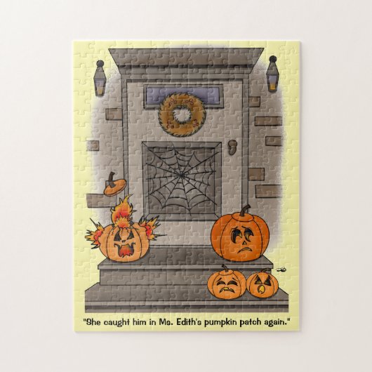 Puzzle de casse-tête drôle de citrouille (Vertical)