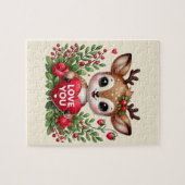 Puzzle de cerf mignon je t'aime (Horizontal)