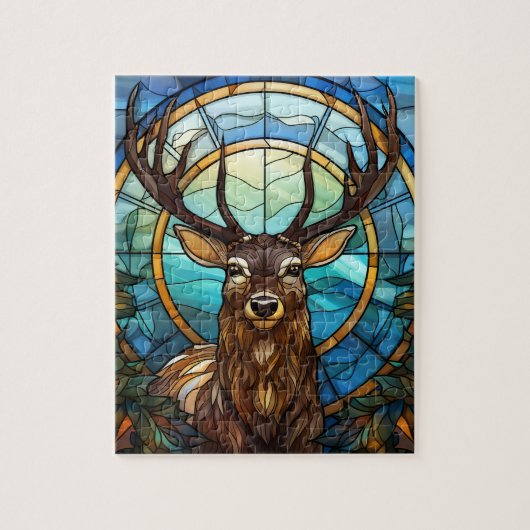 Puzzle de cerfs en verre tendu (Vertical)
