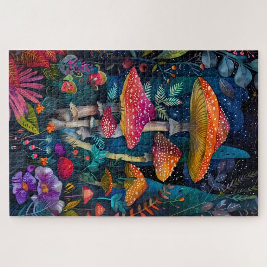Puzzle de champignons d'aquarelle (Horizontal)