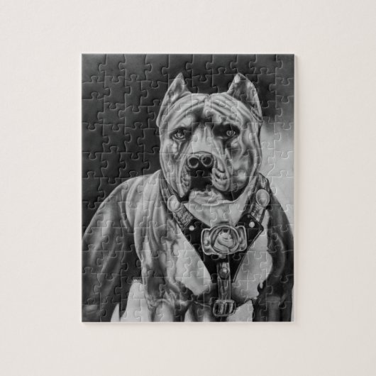 PUZZLE DE CHARCOIL PITBULL DRAWNING (Vertical)
