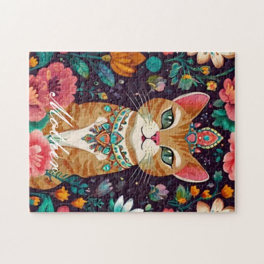 Puzzle de chat à bijoux couronné (Horizontal)