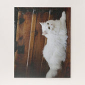 Puzzle de chat à poil long blanc (Vertical)