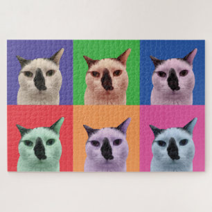 Puzzle de chat blanc et noir