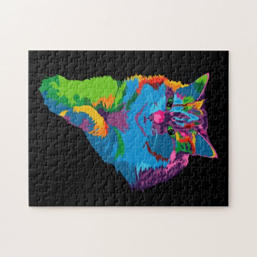 Puzzle de chat coloré (Horizontal)