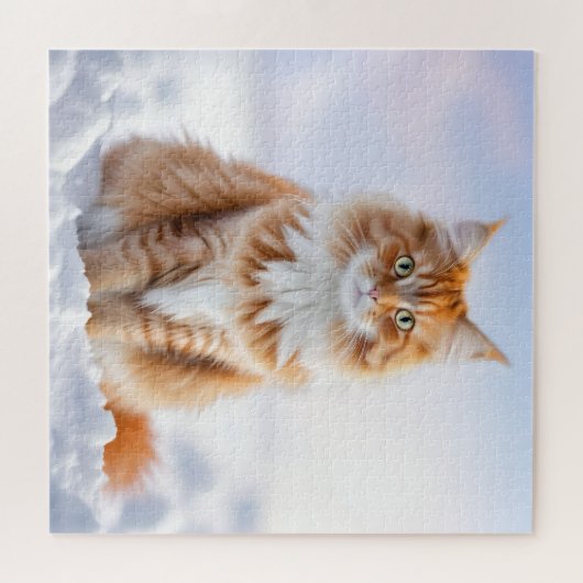 Puzzle de chat Dream Ginger d'hiver (Horizontal)