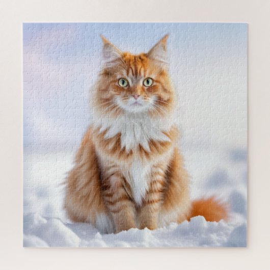 Puzzle de chat Dream Ginger d'hiver (Vertical)