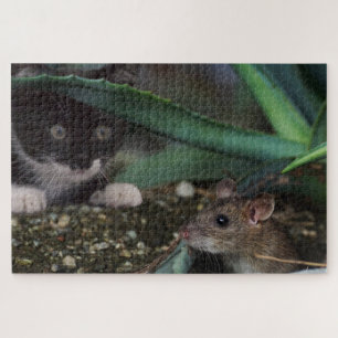 Puzzle de chat et de souris mignons