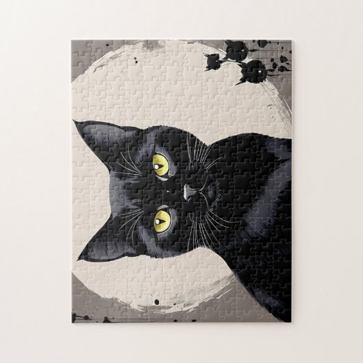 Puzzle de chat noir 252 pièces difficile (Vertical)