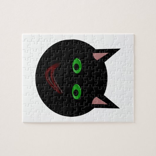 Puzzle de chat noir d'Halloween (Horizontal)