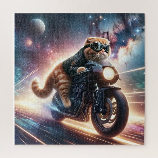 Puzzle de chat sur moto (Vertical)