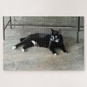 Puzzle de chat tuxedo distingué (Horizontal)