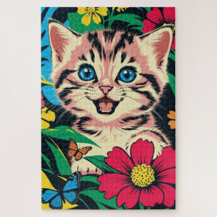 Puzzle de chaton mignon dans le style de peinture 