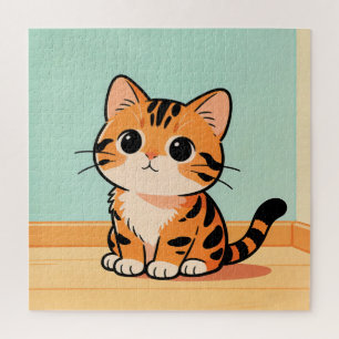 Puzzle de chaton tigré mignon