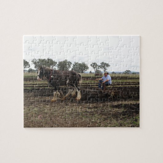 Puzzle de cheval de trait au travail (Horizontal)