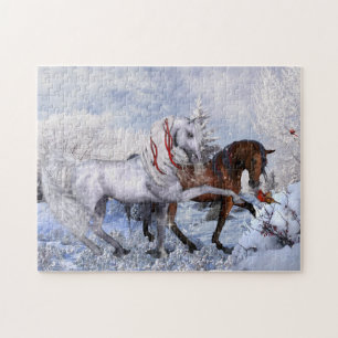 Puzzle de chevaux de Noël
