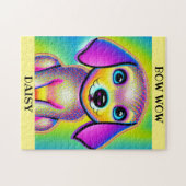 PUZZLE DE CHIEN PSYCHÉDELIQUE AVEC NOM PERSONNALIS (Horizontal)