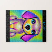 PUZZLE DE CHIEN PSYCHÉDELIQUE AVEC NOM PERSONNALIS (Horizontal)