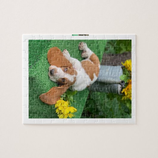 Puzzle de chiot de Basset hound (Horizontal)