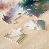 Puzzle de chiot mignon avec des fleurs (Côté)