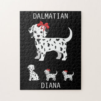 Puzzle de chiots dalmate avec nom personnalisé.