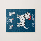 Puzzle de chiots dalmatiens avec un nom personnali (Horizontal)