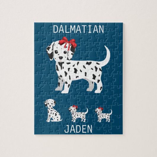 Puzzle de chiots dalmatiens avec un nom personnali (Vertical)
