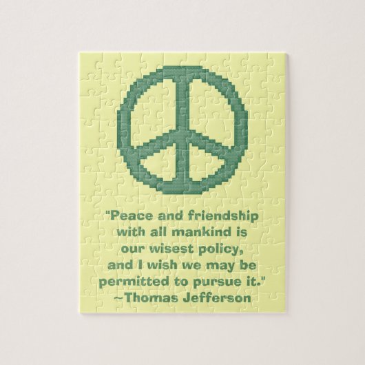 Puzzle de citation de paix de Thomas Jefferson (Vertical)