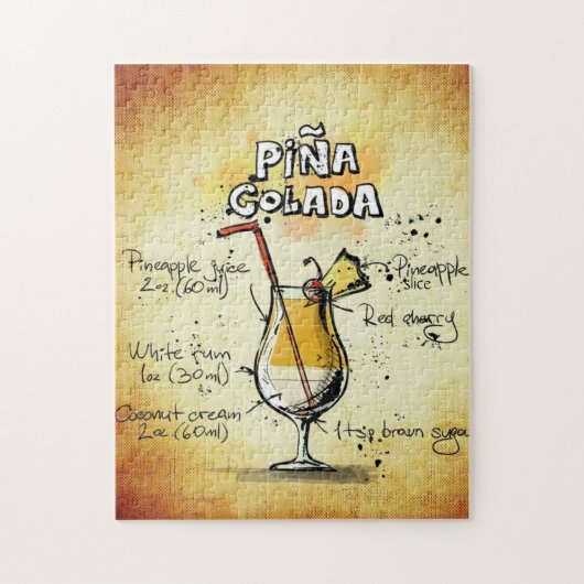 Puzzle de cocktail Pina Colada (Vertical)