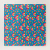 Puzzle de cœurs aquarelles multicolores (Horizontal)