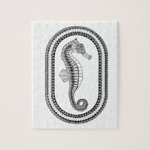 Puzzle de coloration pour adultes de Seahorse
