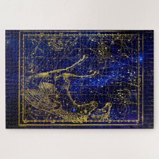 puzzle de constellation de chevaux et dauphins (Horizontal)