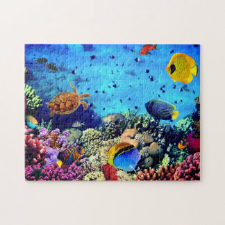 Puzzle de corail, tortue et poisson