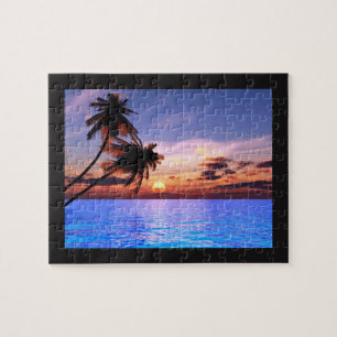 Puzzle de coucher de soleil du paradis tropical