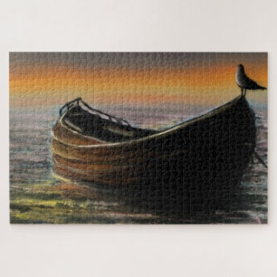 Puzzle de coucher de soleil en mer à l'aquarelle