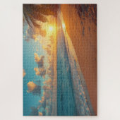 Puzzle de coucher de soleil sur une plage tropical (Vertical)
