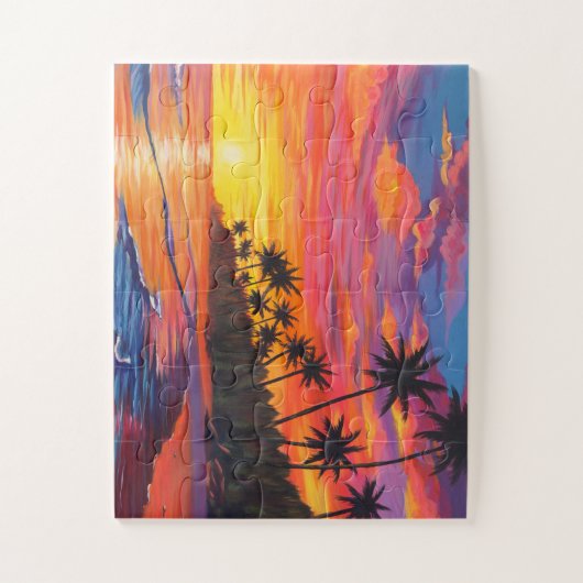 Puzzle de coucher de soleil tropical (Vertical)